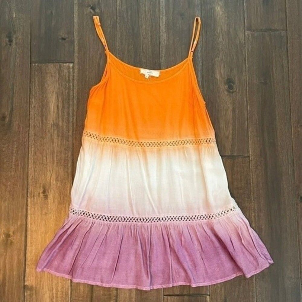 Entro Tie Dye Ruffle Tank Top S